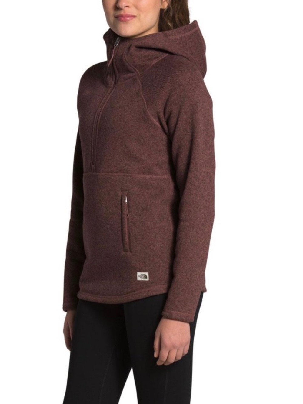 The North Face Crescent Hooded Pullover Fleece Maroon XXL